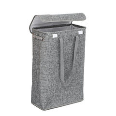 Laundry Basket With Lid Dirty Washing Clothes Storage Folding Bin Bag Hamper