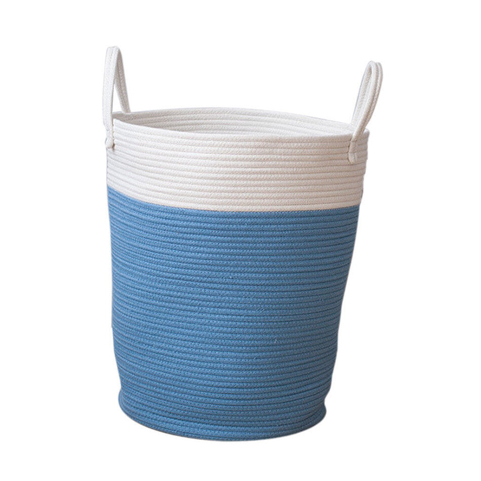 Cotton Rope Storage Basket Baby Laundry Basket Woven Baskets with Handle Bag