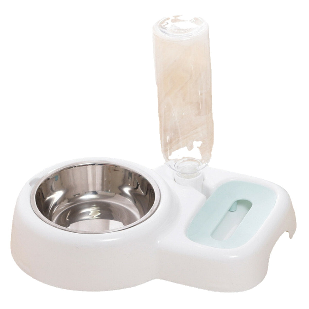 2 In 1 Automatic Pet Bowl 500ml Adjustable Drinking Fountain Dog Cat Food Feeder