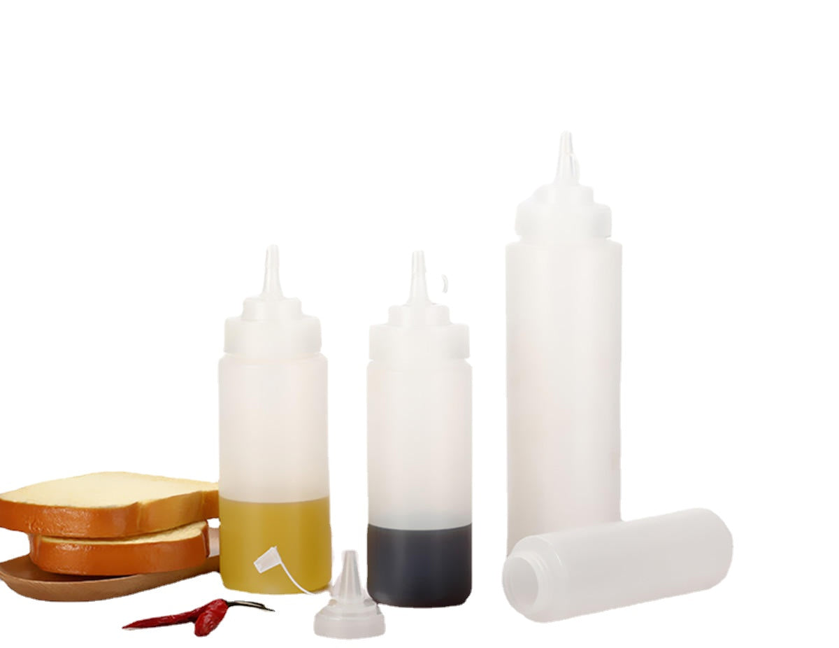 1/4/6/8X Clear Plastic Squeeze Sauce Ketchup Cruet Oil Bottles 8/12/16/24 oZ Flavouring Tool