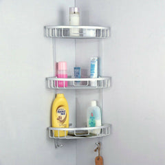 1/2/3 Layers Aluminium Wall Mounted Bathroom Corner Shower Caddies Storage Shelf Rack Holder