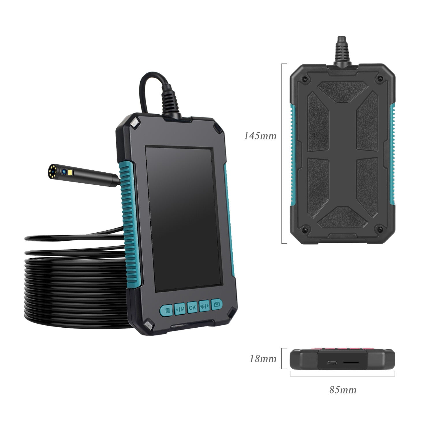 Micro USB Borescope Inspection Camera Digital Screen Display HD 1080P Dual Camera Borescope Support TF Card Soft Wire8mm