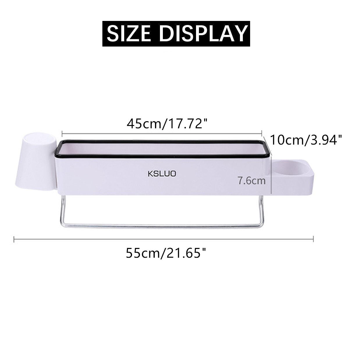 Wall Mounted Multi-function Storage Rack Home Bathroom Shelf Organizer Holder Toothbrush Holder