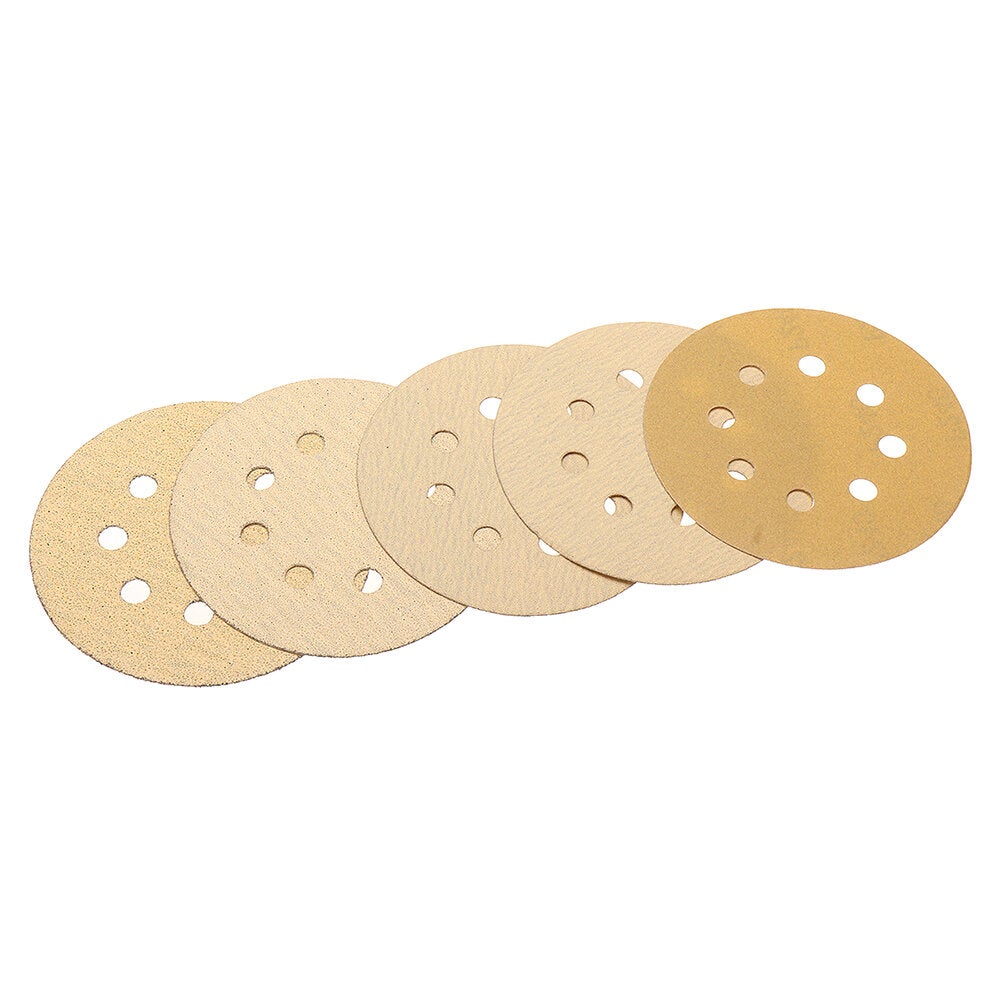 100pcs 5 Inch 60/80/120/150/240 Grit Sanding Discs 125mm 8 Holes Sandpaper Sanding Polishing Pad