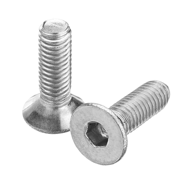 M3SH7 50Pcs M3 Stainless Steel Hex Socket Flat Head Countersunk Screws Bolts 4-12mm Length