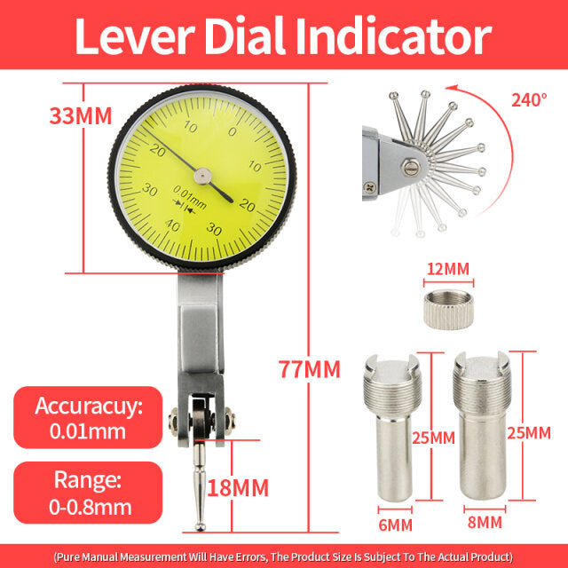0-10mm/30mm/0.8mm Dial Indicator Magnetic Holder Dial Gauge Magnetic Stand Base Micrometer Measuring Tool