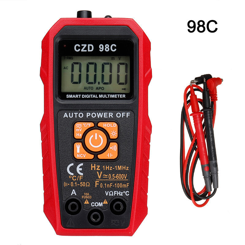 98A/C True RMS Electric Digital LCD Current AC DC Voltage Multimeter Capacitance Meter