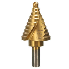 1/4 Inch to 1-3/8 Titanium Coated Step Drill Bit 9mm Round Shank