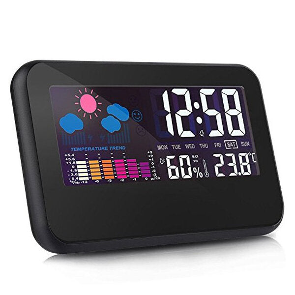 Digital Weather Station Thermometer Hygrometer Alarm Clock Smart Sound Control Clock