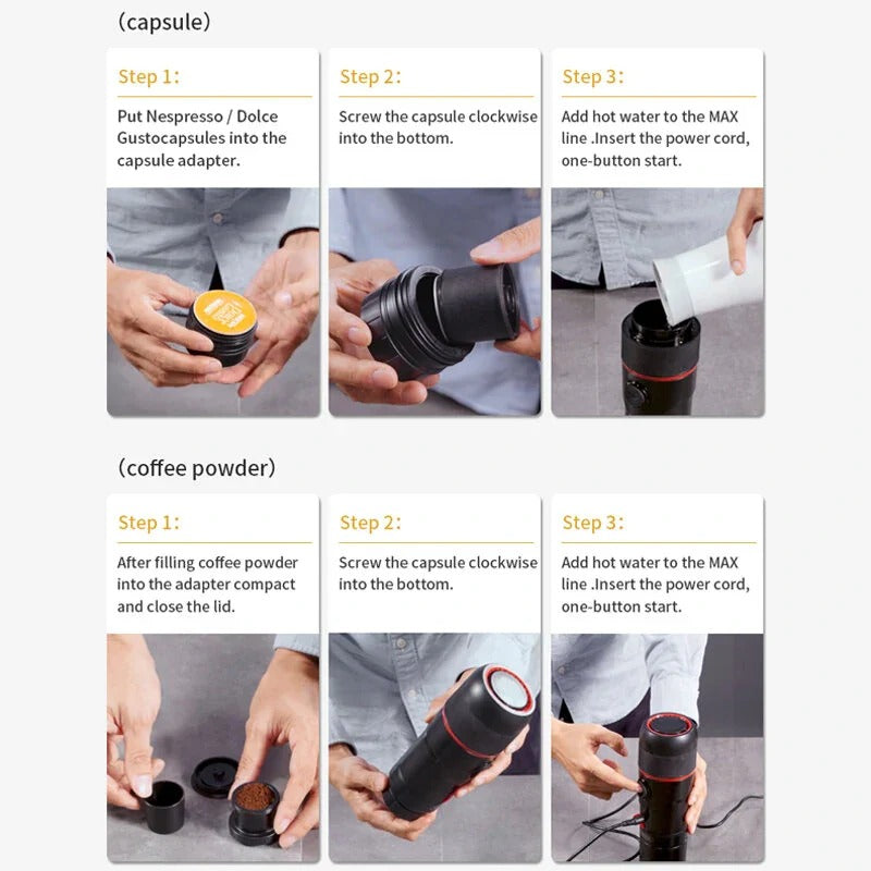 Portable Coffee Machine Adapter & Storage Bag for Nespresso/Dolce Gusto - Outdoor Use