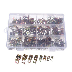 155Pcs Reusable Pipe Fastener Metal Spring Clip 6-22mm Water Hose Air Tube