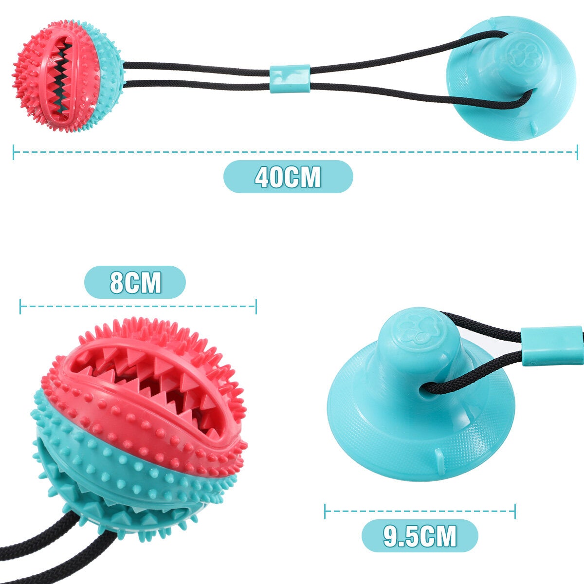 Dog Chew Toys for Aggressive Chewers Dogs Training Treats Teething Rope Toys with Suction Cup