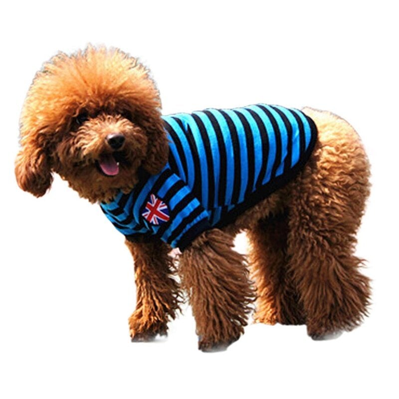 Pet Dog Cat Striped Clothing Coats T shirt Pet Apparel Vest Winter Spring Pet Customes 3 Colors