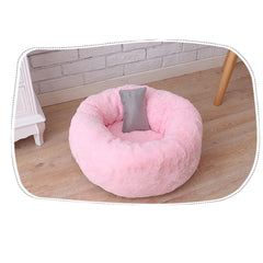 Donut Plush Small Dog Cat Beds Warm Soft Pet House Nest With Pillow Cave Pet Bed