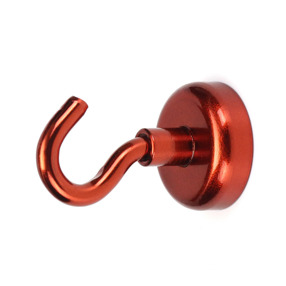 5pcs 25mm 22KG Magnetic Hook Holder Neodymium Magnet Red Hook Magnet