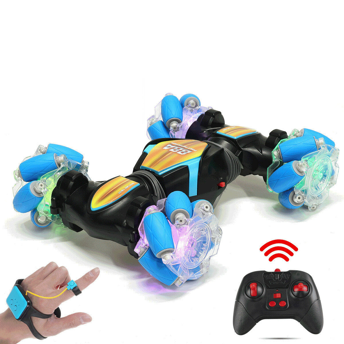 1/12 2.4G Remote Control Gesture Sensor All-Terrain Toy Double Sided Rotating Off Road 360 Flips with Lights Music Drift Dancing Vehicle Model