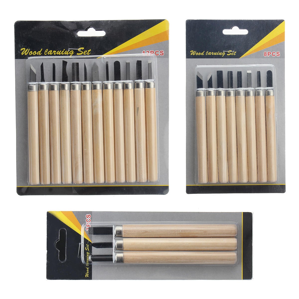 3/8/12Pcs Wood Carving Chisels Cutter Craft Hand wood working Tools For Sculpture Engraving