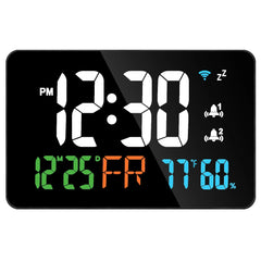 Smart LED WiFi Alarm Clock with Remote, Calendar, Temperature & Humidity Display - Compatible with Smart Life App for Home & Office