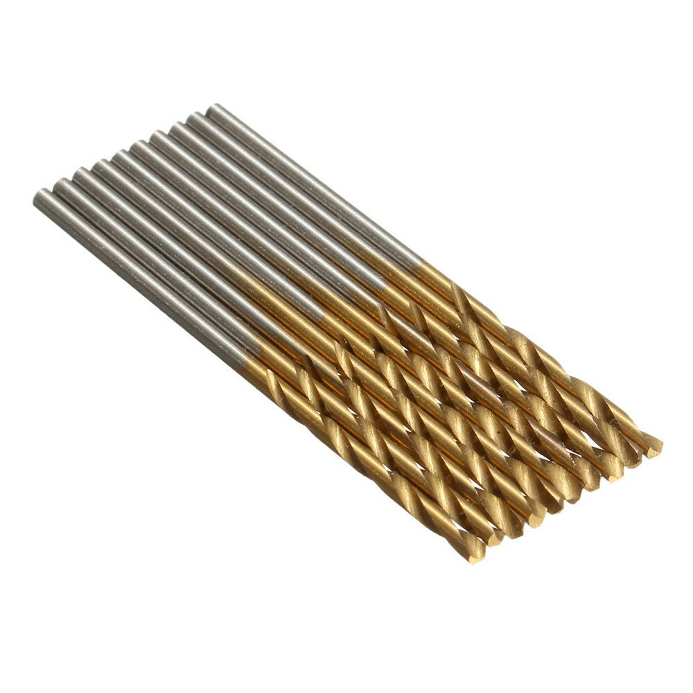 50PCS 1/1.5/2/2.5/3mm HSS Titanium Coated Twist Drill Bits High Speed Steel Drill Bit Set