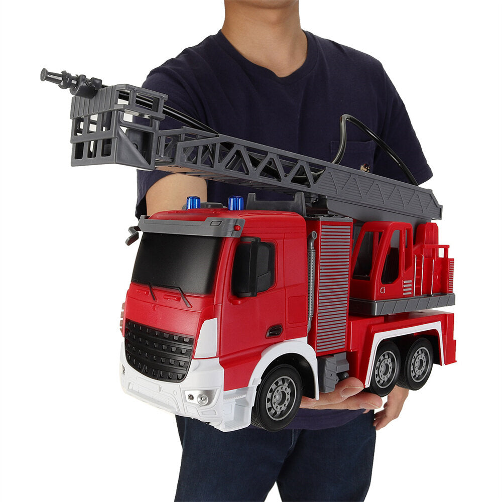 7CH RC Car Spray Water Fire Lift Sanitation Garbage Truck with LED Light Remote Control Vehicles Models Toy