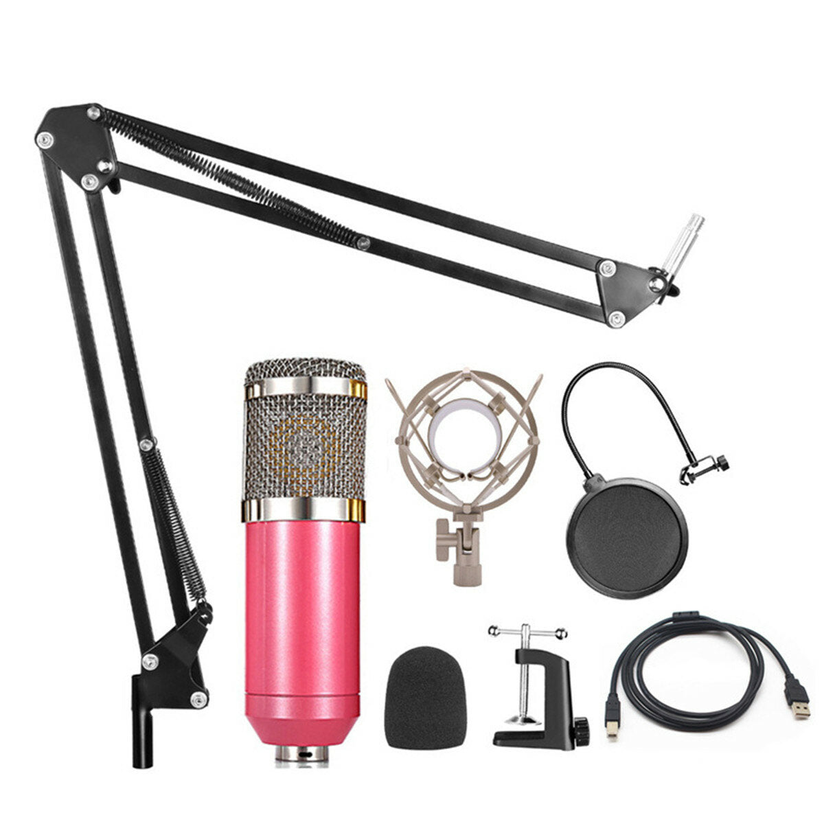 192KHz/24Bit Metal USB Microphone Set Condenser Live Record Wired Computer