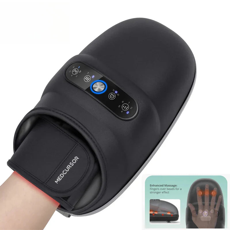 Wireless Electric Hand Massager with Air Compression, Hot Compress for Arthritis and Muscle Relaxation