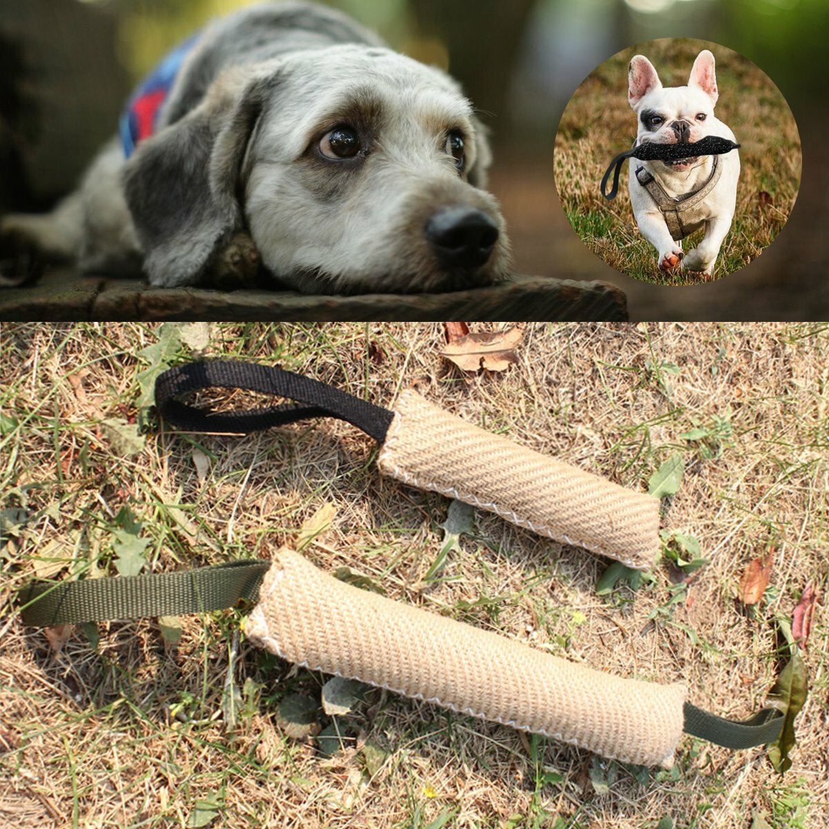 Handles Jute Police Young Dog Bite Tug Play Toy Pet Training Chewing Dog Bite Protection Arm Sleeve