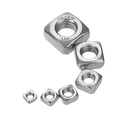260Pcs Square Nut 304 Stainless Steel Machine Screw Nuts M3/M4/M5/M6/M8/M10