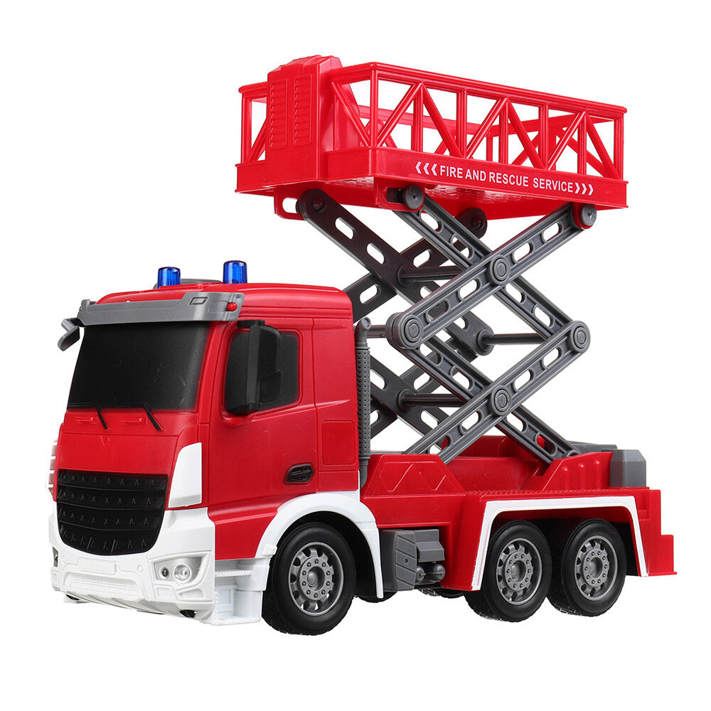 7CH RC Car Spray Water Fire Lift Sanitation Garbage Truck with LED Light Remote Control Vehicles Models Toy