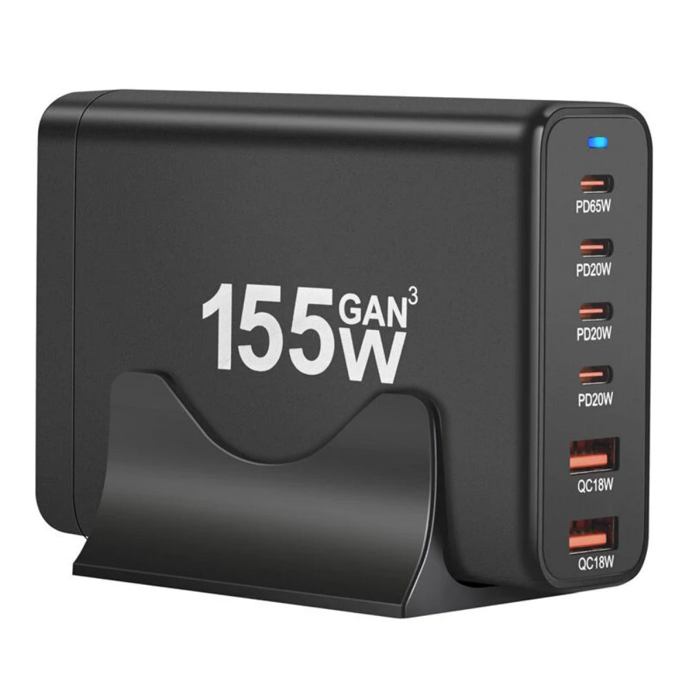 155W GaN 6-Port USB PD Charger, Fast Charging Station for iPhone, Samsung, Hui, Xiaomi