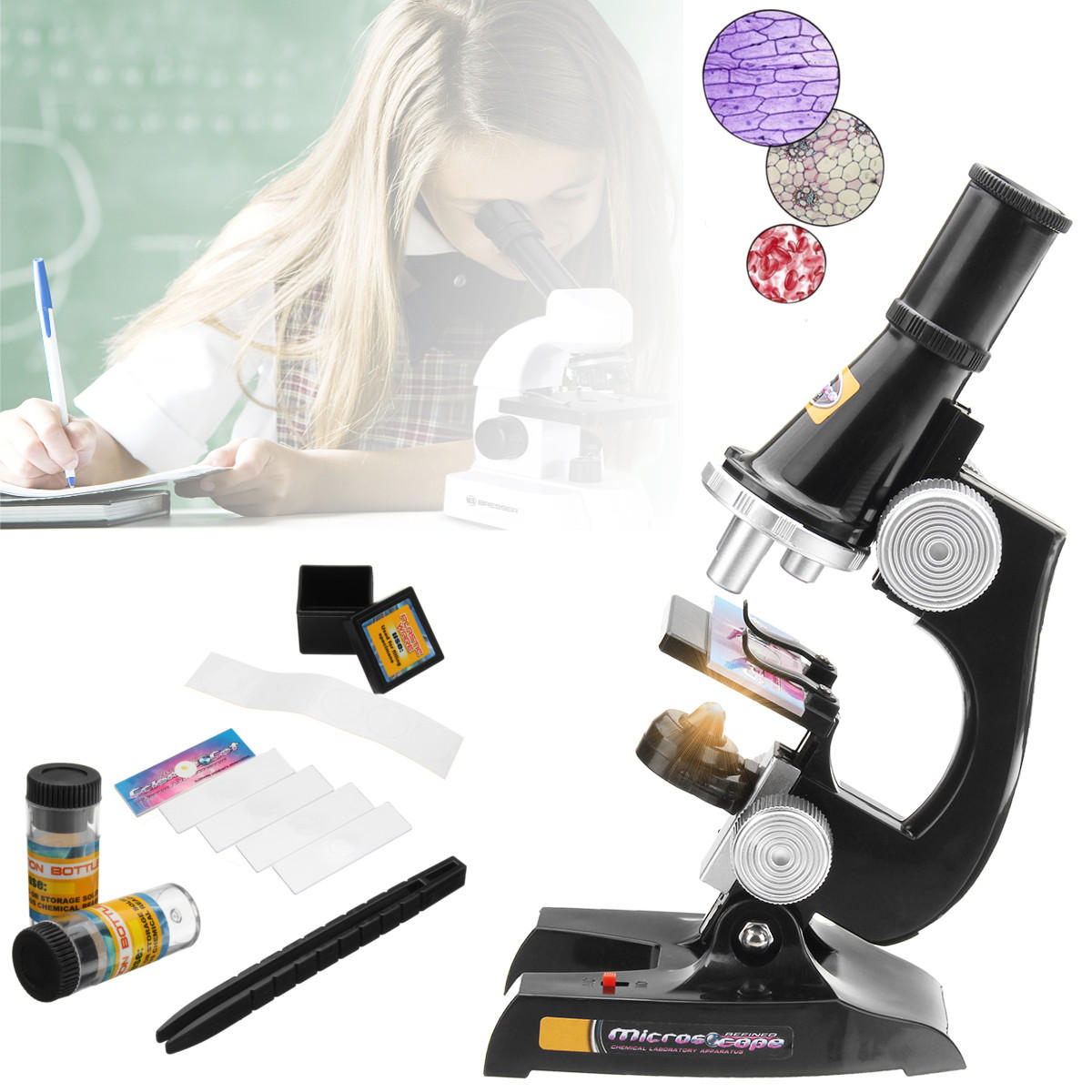 Children's Junior Microscope Science Lab Set with Light Educational Toy