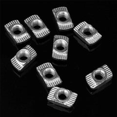 100pcs Hammer Nut Nickel Plated Carbon Steel Aluminum Connector T Fastener Sliding Nut