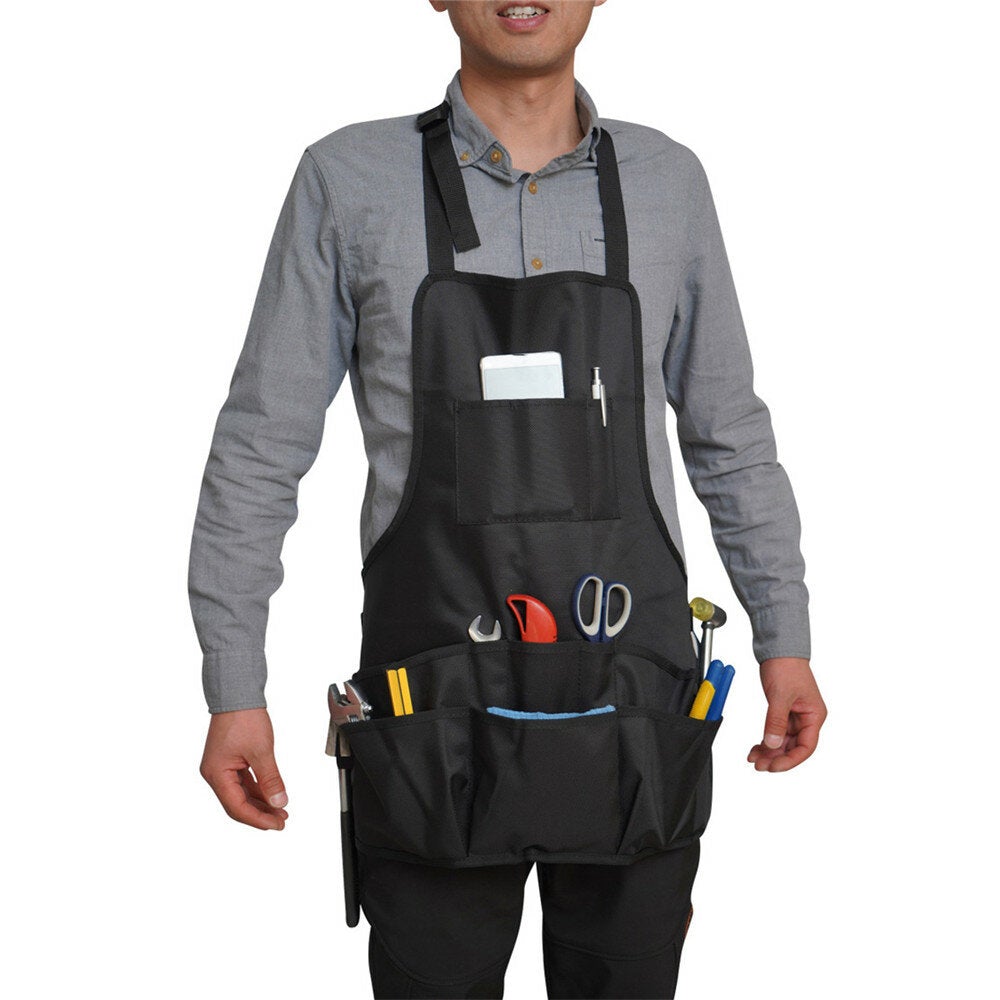 Waxed Canvas Tool Apron Double Oxford Utility Adjustable Work Waist Bag Pouch