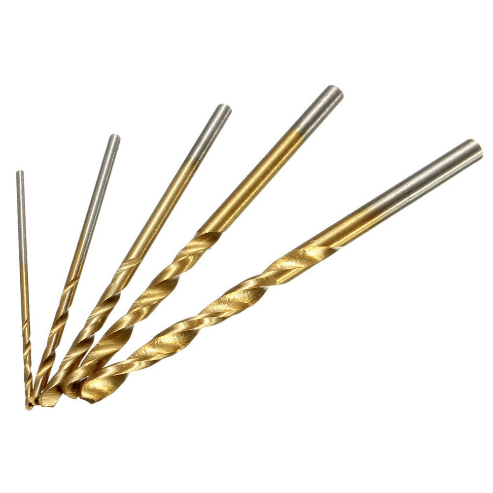 50PCS 1/1.5/2/2.5/3mm HSS Titanium Coated Twist Drill Bits High Speed Steel Drill Bit Set