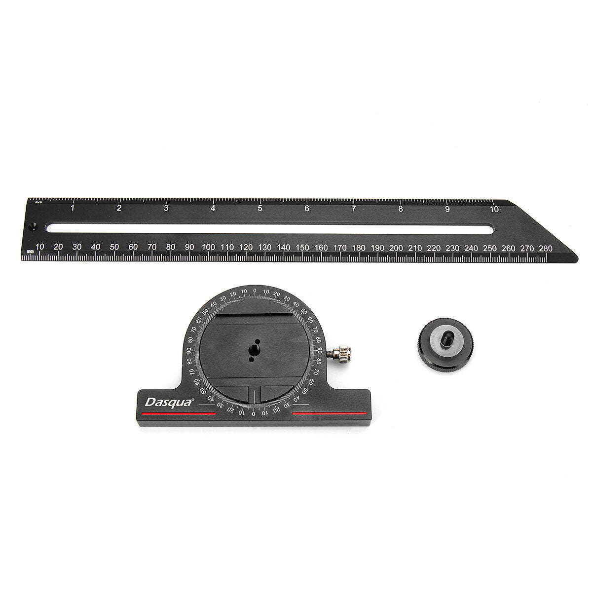 Multifunctional Gauge Ruler CNC-Machined Anodized Aluminum Flexible Scale Marking Gauge with Slide Stop for Woodworking