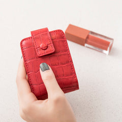 Lipstick Bag Leather Fashion Make-up Portable Cosmetic Bag Women's Creative