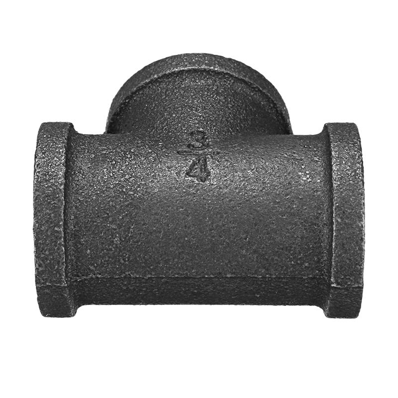 1/2" 3/4" 1" Equal Tee 3 Way Pipe Malleable Iron Black Pipes Fittings Female Tube Connector