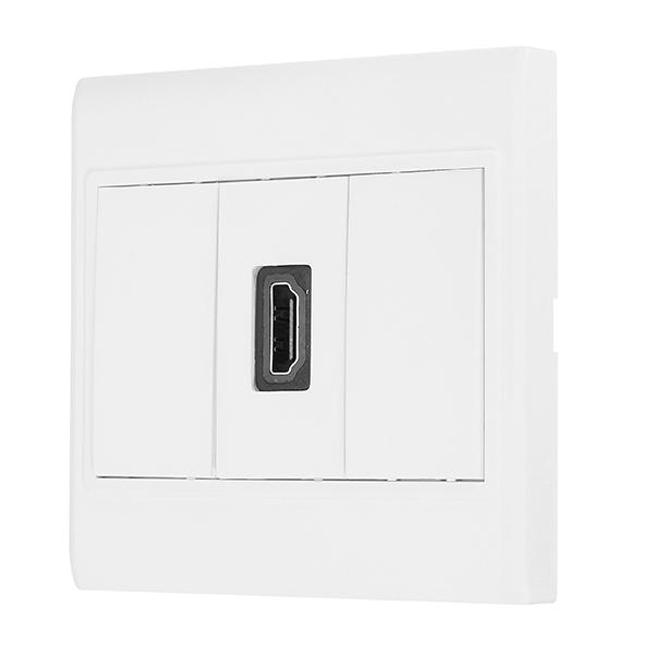 HD 1.4 Wall Plate with Angle Side Female to Female Connector