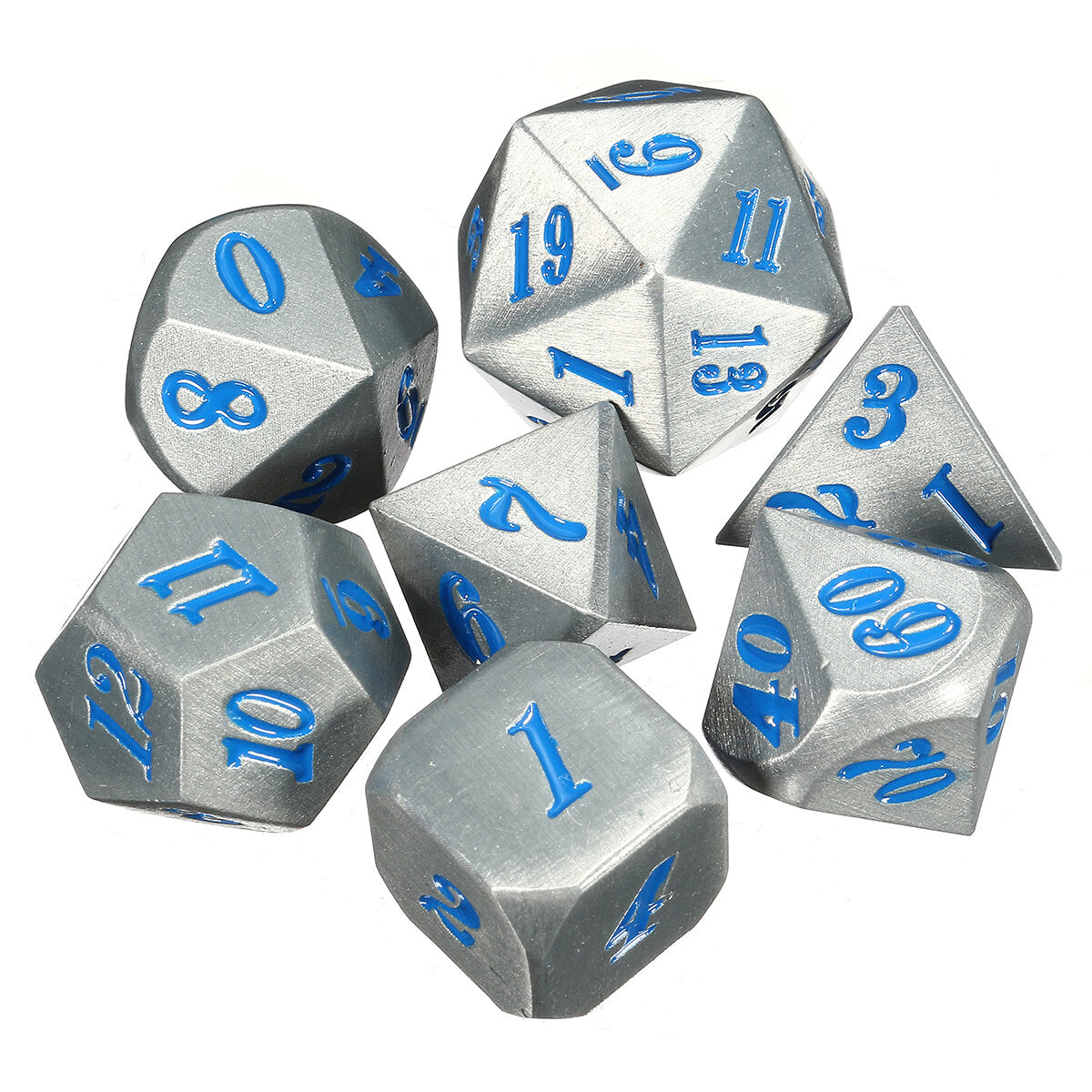 7Pc Solid Metal Heavy Dice Set Polyhedral Dices Role Playing Games Dice Gadget RPG