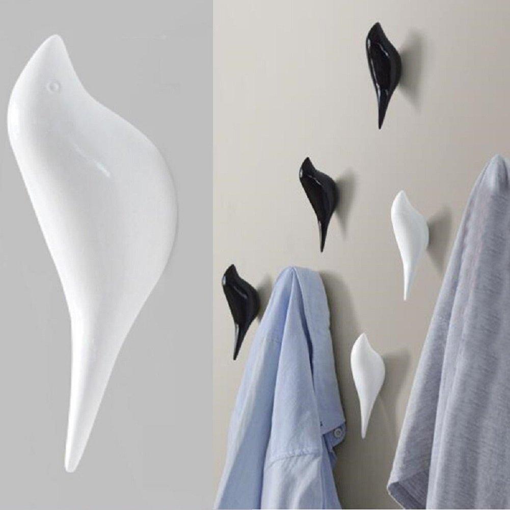 Bird Shape 3D Wall Hooks Resin Bird Decoration Coat Towel Hook Single Wall Hanger