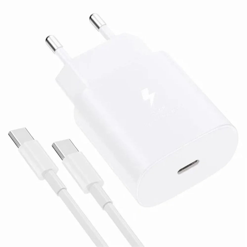 25W USB-C PD Fast Charger Adapter EU Plug + 1M USB-C Cable