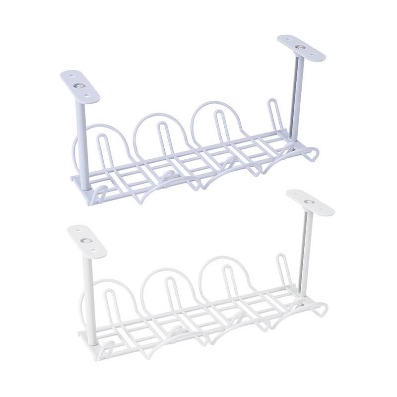 Table Bottom Power Cord Tow Board Compartment Hanging Storage Baskets Layered Rack Plug-in Board Storage Shelf Rack