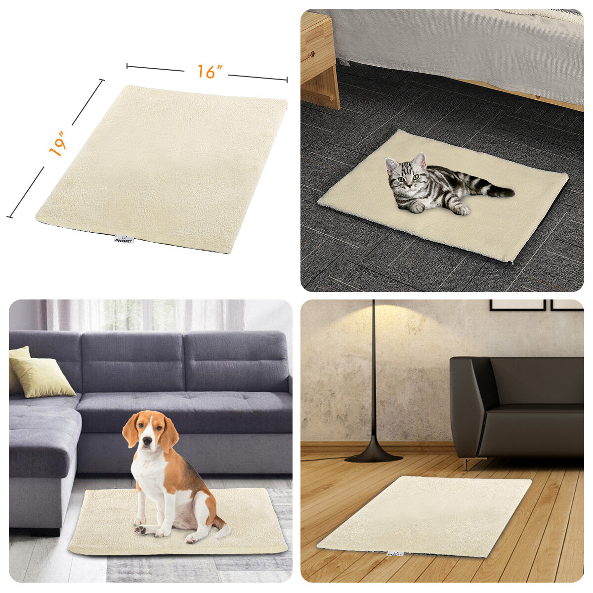 Self-heating Blanket Warming Blanket Cat Dogs Pets Warming Mat Cat with Anti-slip Design Sleeping Pad Puppy Supplies