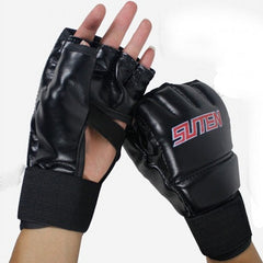 1 Pair Half Finger Boxing Gloves Training Grappling Martial Arts Muay Thai Taekwondo Glove for Adult Kids