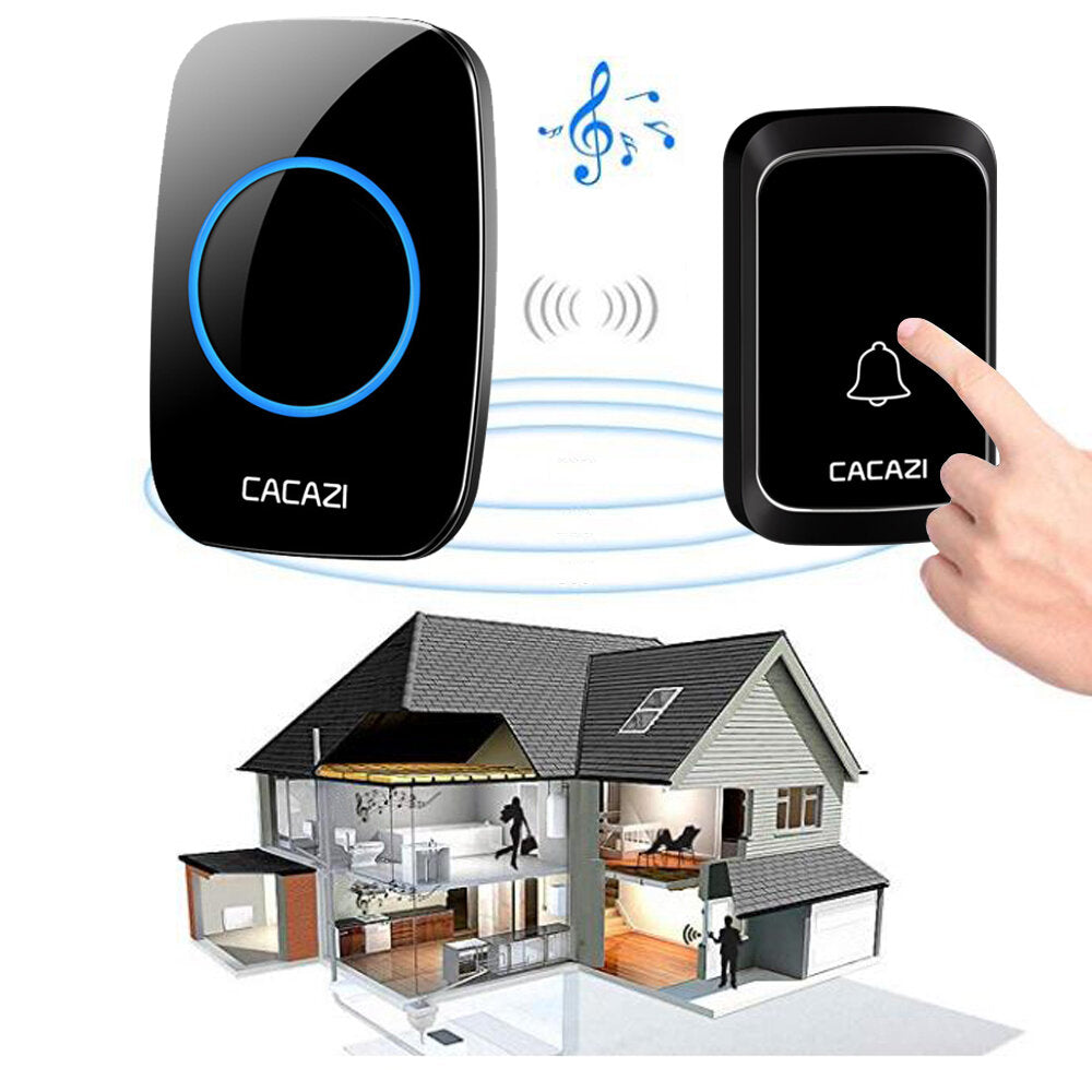 2 Receiver 1 Transmitter 300M Wireless Remote Waterproof LED Indicator Digital DC Doorbell