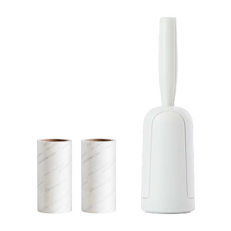 Portable Creamy White Cleaning Sweater Sticky Roller Brush Cleaning Tool Travel Camping With 2 Pcs Sticky Paper