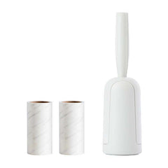 Portable Creamy White Cleaning Sweater Sticky Roller Brush Cleaning Tool Travel Camping With 2 Pcs Sticky Paper