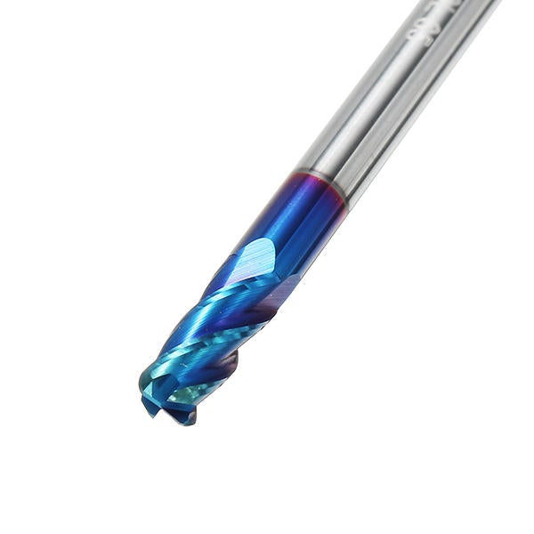 1/2/3/4mm Ball Nose 4 Flutes Milling Cutter R0.2-R1.0 Nano Blue Coating Carbide End Mill