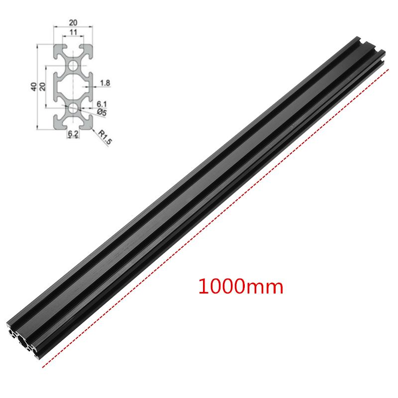 1000mm Length Black Anodized Dual T-Slot Aluminum Profiles Extrusion Frame for CNC