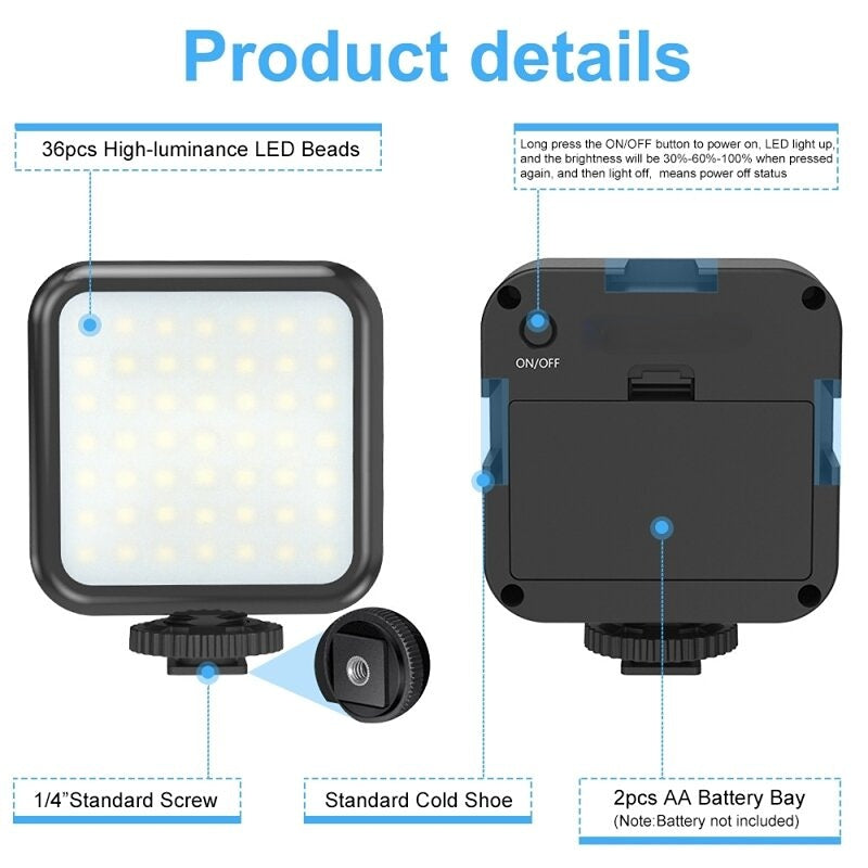 Dimmable Portable Mini Photography Fill Light DSLR Camera LED Video Light